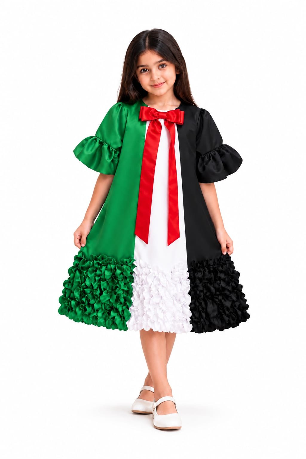 UAE National Day Ruffle Hem Dress for Girls