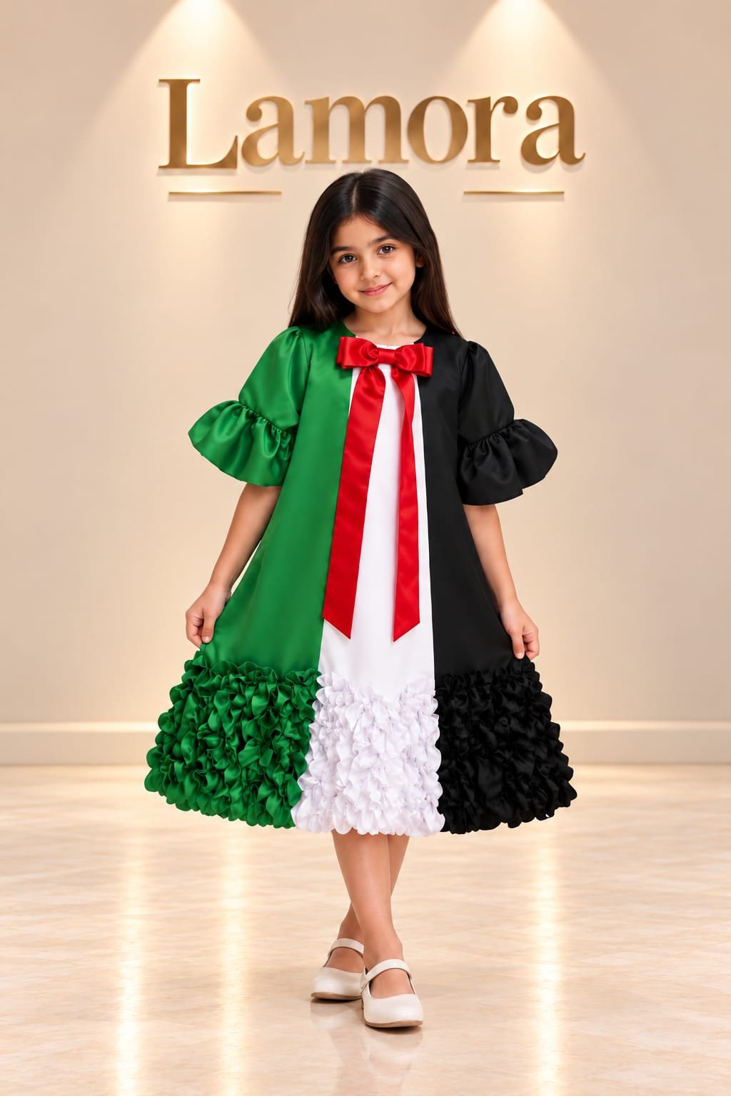 UAE National Day Ruffle Hem Dress for Girls - Image 2