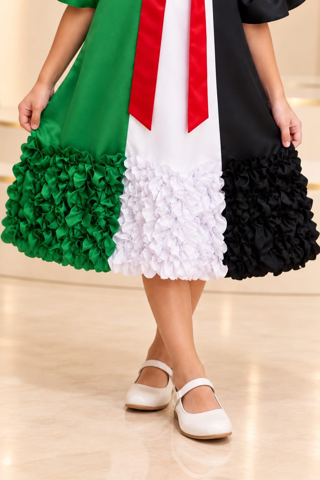 UAE National Day Ruffle Hem Dress for Girls - Image 5