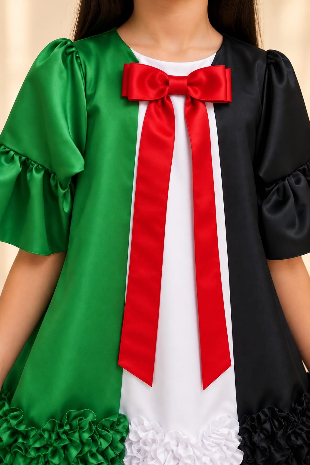 UAE National Day Ruffle Hem Dress for Girls - Image 4