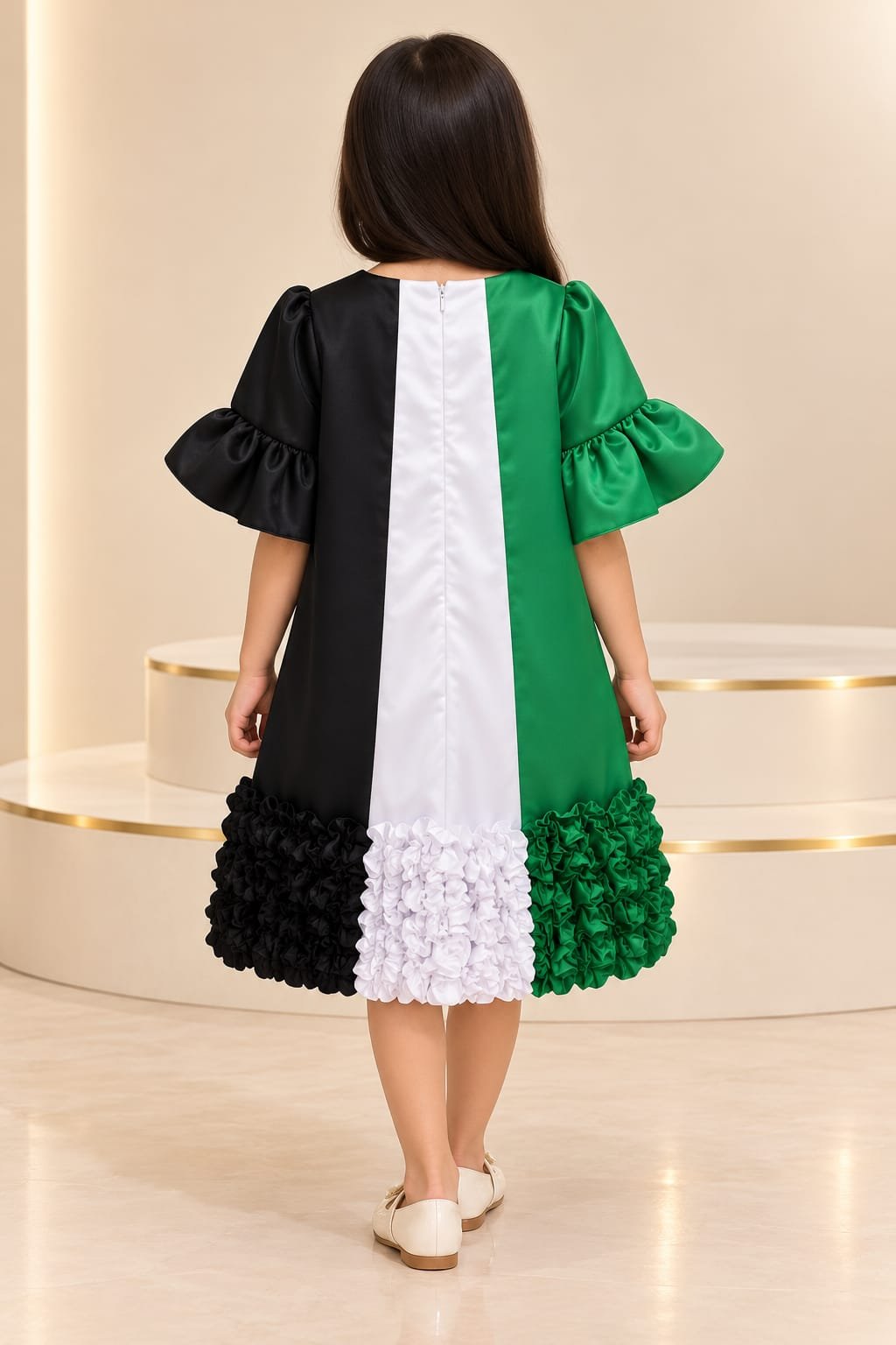 UAE National Day Ruffle Hem Dress for Girls - Image 3